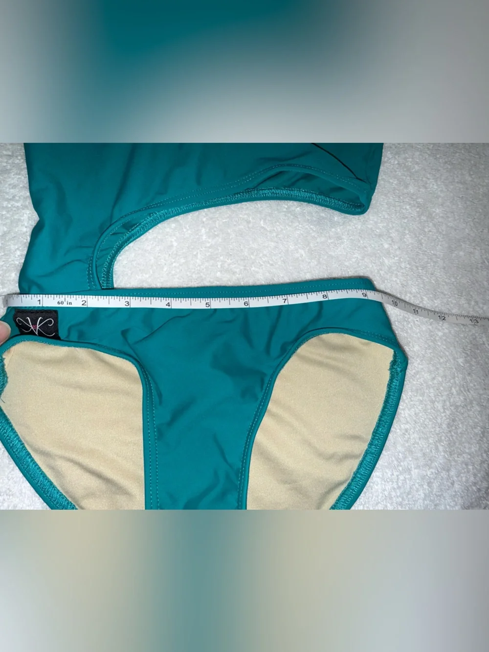 Kandi Kouture Teal One-Shoulder Cutout Kids Leotard Size Child Medium (5/6)